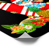 Santa Summer Surfing Christmas In July Beach Vacat Poster (Hoek)