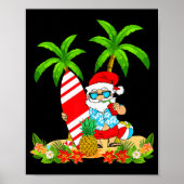 Santa Summer Surfing Christmas In July Beach Vacat Poster (Voorkant)