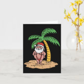 Santa Summer Swimsuit grappige kerst in juli Beac Kaart (Gele Bloem)