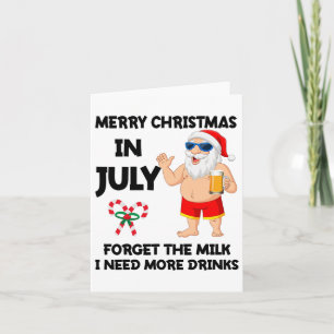 Santa Summer Vacation Beach Lovers Santa Kerstmis Kaart