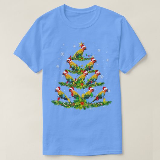 Santa Sun Conure Birds kerstboomlampjes Santa T-shirt (Design voorkant)