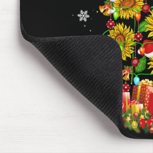 Santa Sunflower Christmas Tree Xmas Lights Santa S Muismat (Hoek)