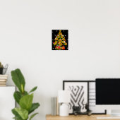 Santa Sunflower Christmas Tree Xmas Lights Santa S Poster (Thuiskantoor)