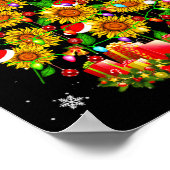Santa Sunflower Christmas Tree Xmas Lights Santa S Poster (Hoek)