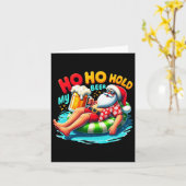 Santa Sungles om mijn bierkerst in juli te houden Kaart (Gele Bloem)