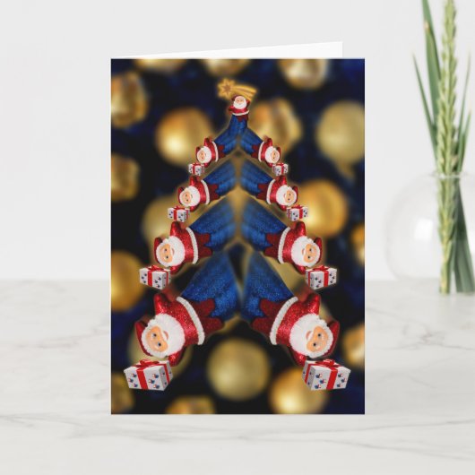 Santa Super christmas tree Feestdagen Kaart (Voorkant)