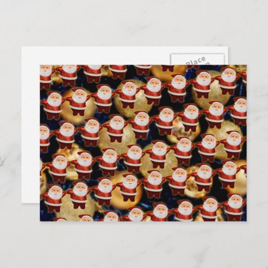 Santa Super  dancing Feestdagenkaart (Voorkant / Achterkant)