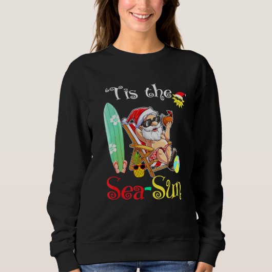 Santa Surf Flamingo Float Dit is het Zee-Sun Chris Trui (Voorkant)