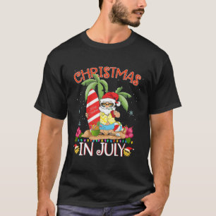 Santa Surf Hawaiian Beach in juli Tropische Drink T-shirt