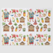 Santa Surf Shack Hawaii – “Mele Kalikimaka!” Tissuepapier (Voorkant)