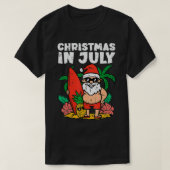 Santa Surfer Beach Christmas In July Funny Summer  T-shirt (Design voorkant)