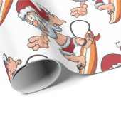 Santa Surfing Cadeaupapier (Rol Hoek)