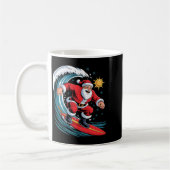 Santa Surfing Funny Surfer Holiday Christmas Xmas  Koffiemok (Links)