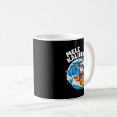 Santa Surfing Mele Kalikimaka Hawaiian Christmas  Koffiemok (Voorkant rechts)