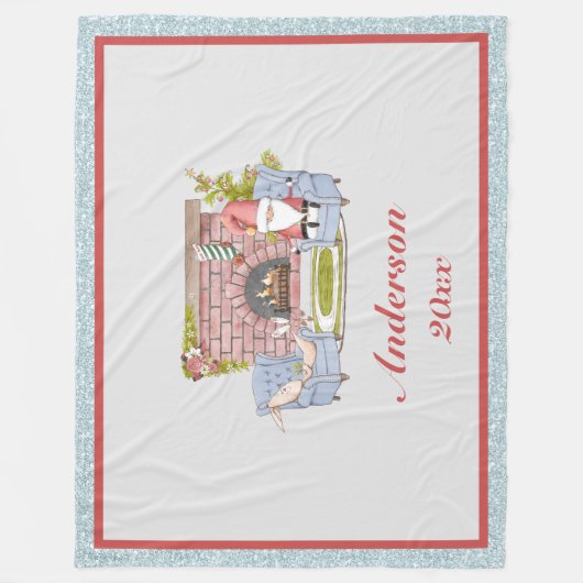 Santa Surname Year Keepomwille Fleece Deken (Voorkant)