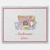 Santa Surname Year Keepomwille Fleece Deken (Voorkant (Horizontaal))