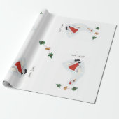 Santa Swan Gift Wrap Cadeaupapier (Uitgerold)