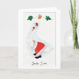 Santa Swan kerstKaart Feestdagen Kaart