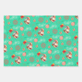 Santa & Sweet Holiday Pattern Gift Wrap Set Inpakpapier Vel (Voorkant 2)