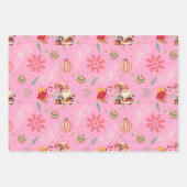 Santa & Sweet Holiday Pattern Gift Wrap Set Inpakpapier Vel (Voorkant)