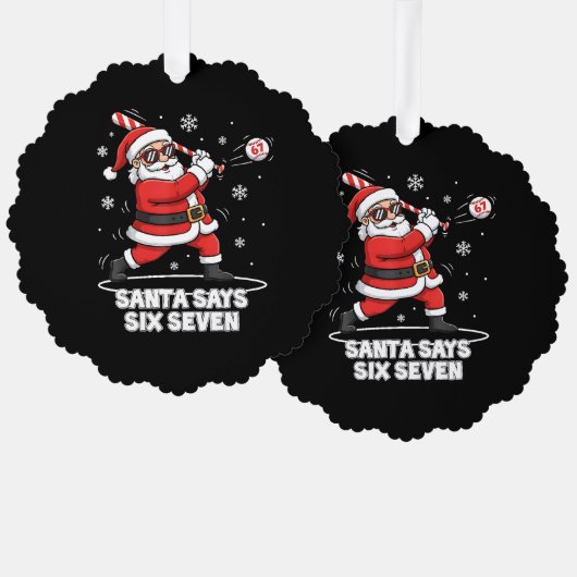 Santa Swings a Candy Cane: Gen Z’s “67”  Ornament Kaart (Voorkant / Achterkant)