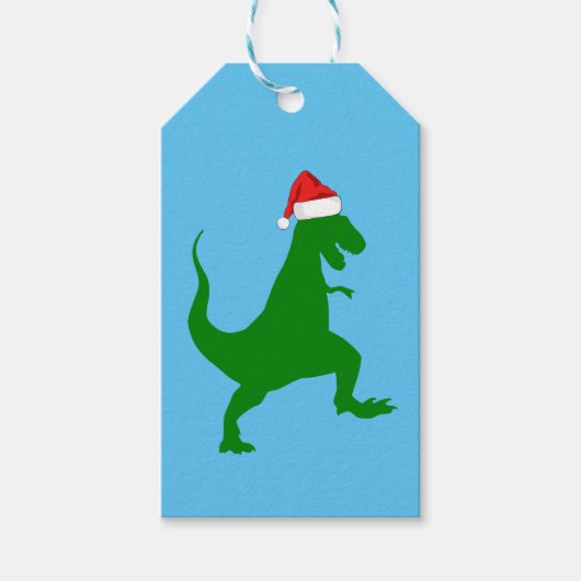 Santa T-Rex Cadeaulabel (Voorkant)