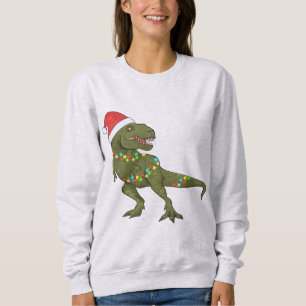 Santa T-Rex Dinosaur Kerstmis Jumper sweater