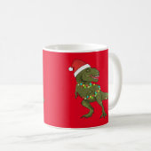 Santa T-Rex Dinosaur Mok kerstmis (Voorkant rechts)