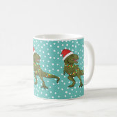 Santa T-Rex Dinosaur Mok kerstmis (Voorkant rechts)
