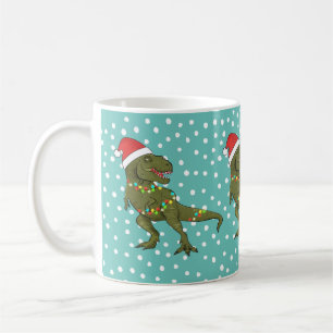 Santa T-Rex Dinosaur Mok kerstmis