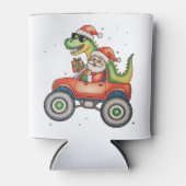 Santa T Rex Dinosaur Monster Truck Kerstmis Blikjeskoeler (Voorkant)