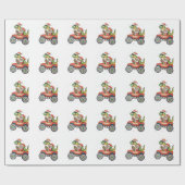 Santa T Rex Dinosaur Monster Truck Kerstmis Cadeaupapier (Vlak)