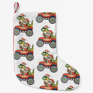 Santa T Rex Dinosaur Monster Truck Kerstmis Kleine Kerstsok