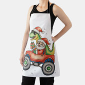Santa T Rex Dinosaur Monster Truck Kerstmis Schort (Insitu)