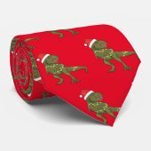 Santa T-Rex Dinosaur-Stropdas voor kerstmis Stropdas (Opgerold)