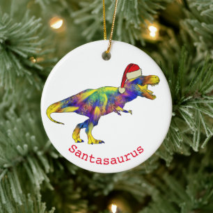 Santa T. rex Funny Dinosaur Keramisch Ornament