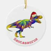 Santa T. rex Funny Dinosaur Keramisch Ornament (Voorkant)