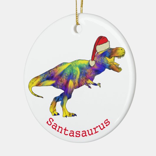 Santa T. rex Funny Dinosaur Keramisch Ornament (Links)