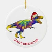 Santa T. rex Funny Dinosaur Keramisch Ornament (Achterkant)
