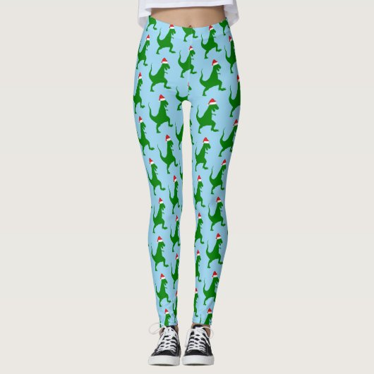 Santa T-Rex Leggings (Voorkant)