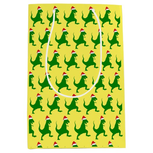 Santa T-Rex Medium Cadeauzakje (Voorkant)