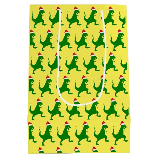 Santa T-Rex Medium Cadeauzakje (Achterkant)