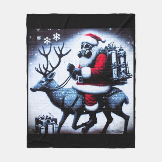 Santa T-Shirt Fleece Deken (Voorkant)