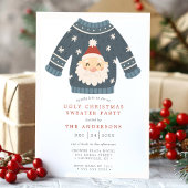 Santa Tacky Ugly kerstSweater Party Kaart
