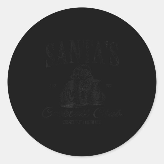 Santa Tail Club Christmas Espresso Martini Dirty M Ronde Sticker (Voorkant)