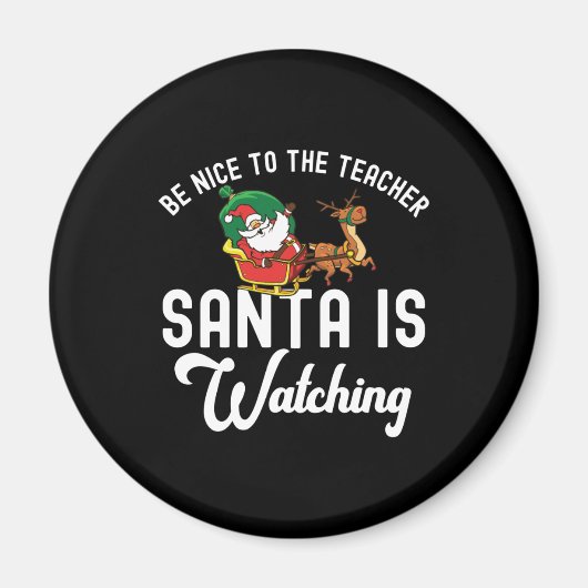 Santa Teacher - Kerstcadeau - Grappig rendier Magneet (Voorkant)