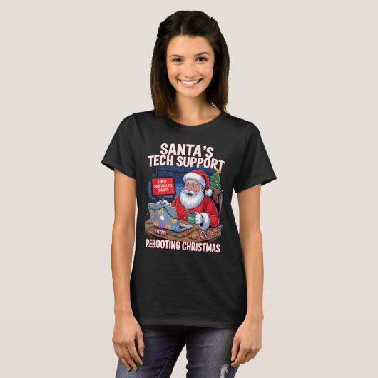 Santa Tech s Support Rebooting Vibes T-shirt (Voorkant volledig)