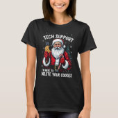 Santa Tech Support Christmas Humor T-shirt (Voorkant)