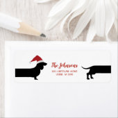 Santa teckel Kerstmis retour label (Insitu)