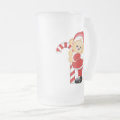 Santa Teddy Bear en Candycane Matglas Bierpul (Voorkant rechts)